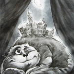 «Ночной театр», бумага, акрил